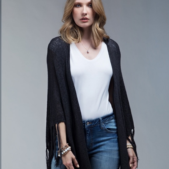 Boho Waffle Knit Fringe Kimono - Picture 3 of 12